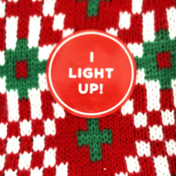 Holiday Time Men's Light Up Cow Ugly Christmas Sweater Large NWT - Picture 6 of 13